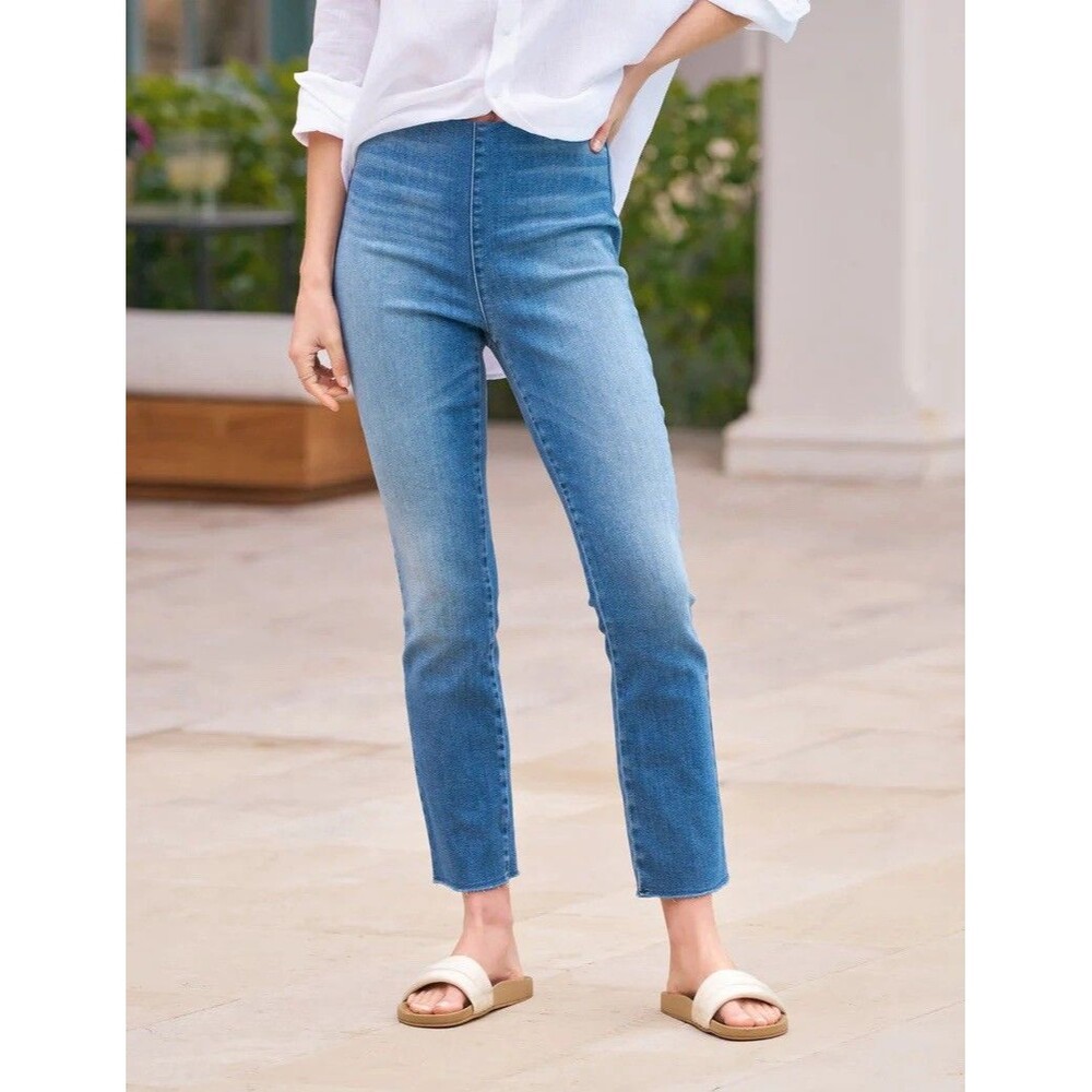 Frank & Eileen DERRY Illusion Pull On Jeans Size 32 Stretch Denim Retail $268